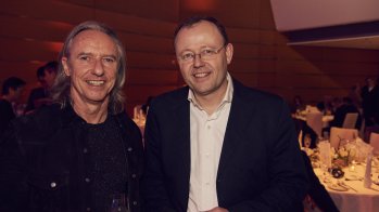 Jürgen Wolf (Geschäftsführer Homeboy) und Lars Meindl (Geschäftsführer Lukas Meindl GmbH)