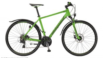 Ebenso sportlich wie alltagstauglich: Das gefederte Crossbike ist ein flotter Begleiter durch leichtes Gelände, mit Steckschutzblechen und Lichtanlage aber auch im Alltag jederzeit einsatzbereit.