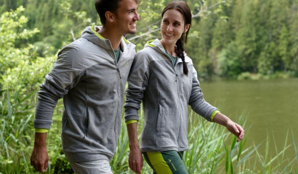 100% Eco: The thermofleece mid layer from Vaude is made from biodegradable microparticles. 