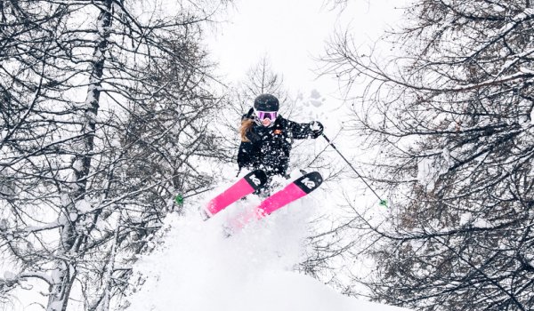 Serious fun: Birgit Ertl is blown away by the new K2 freeride ski.