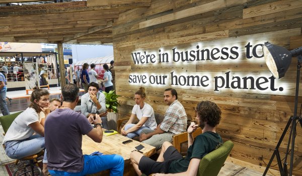 OutDoor by ISPO 2019 - Patagonia Sustainability pioneer Patagonia makes clear visual statements on the subject of sustainability at its stand.