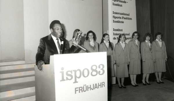 Cup winner 1983: Pelé, the exceptional Brazilian footballer (on the podium), who is considered by many to be the best player of all time. By the end of his soccer career in 1977, he had scored well over 1,250 goals. In 1999, he was voted Sportsman of the Past Century by the International Olympic Committee (IOC).