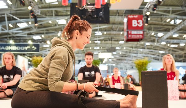 Blackroll meets Yoga with Sinah Diepold,Claudio Trento and the Basefive-Team at ISPO Munich 2021