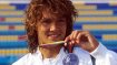 Franziska van Almsick gewinnt Silber bei Olympia 1992 in Barcelona.
