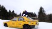 The Street-Park in Nesselwang offers a real big city feeling with an old American taxi on the way down. Or a police station. The park was designed by the Schneestern Crew together with Red Bull.