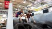 The Shoe Test Track in Hall A5 was built from leftover materials from past trade fairs.