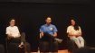 Kimi Schreiber, Chase Tucker, Nasim Eshqi lors du débat sur les athlètes