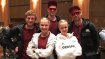 Wir sind die coolsten: Die Leichtathletinnen Lisa und Anna Hahner (vorne v.l.) und Hockeyspieler Jan Philipp Rabente, Handballer Christian Dissinger sowie Hockey-Star Moritz Fürste.