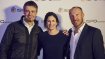 Ski legends among themselves: Hermann Maier (r.) with Claudia and Antoine Dénériaz, downhill Olympian winner of Turin 2006.