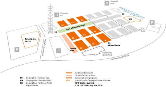 Plans of the halls and grounds OutDoor by ISPO