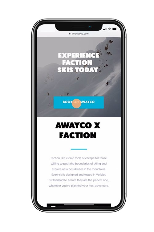 Connected Sports APP by Awayco for the rental of equipment