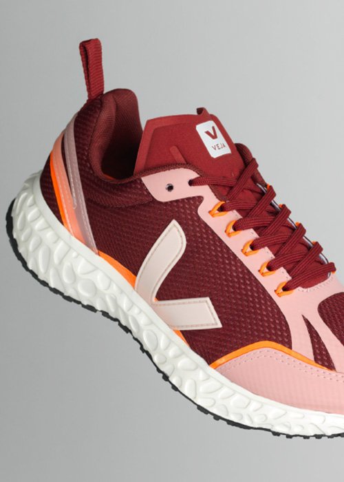 ISPO Award Veja Condor sustainable running shoe in red 