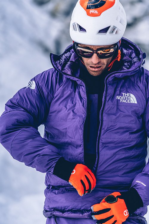 THE NORTH FACE SUMMIT L3 50/50 DOWN HOODIE in action