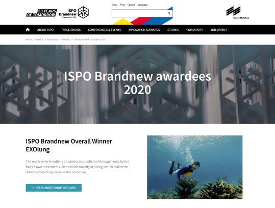 ISPO Brandnew Winner Homepage