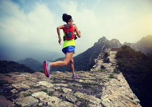 Runner on a wall