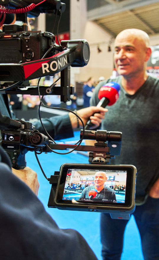 Andre Agassi im Interview auf der ISPO Munich