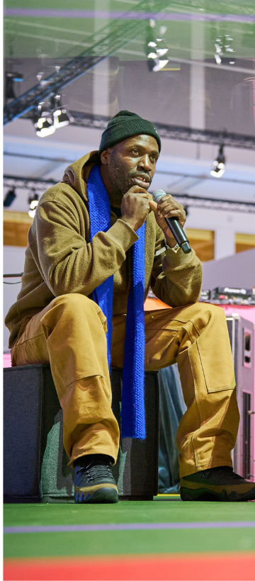 Speaker in der Highsnobiety Area auf der ISPO