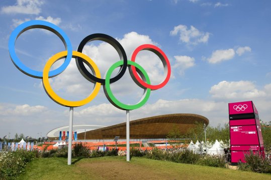 The Olympic rings at the 2012 London games