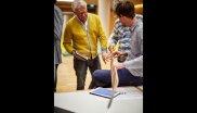 The jury members check the quality and design of the products.