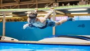 In the Watersports Villagage, visitors are offered acrobatic top performances.