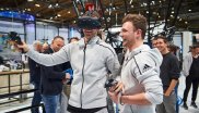 FC Bayern-Star Manuel Neuer tests the latest VR technology at ISPO Digitize - this looks like fun.