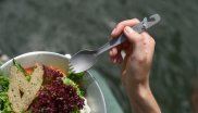 Immer griffbereit, wenn der kleine Hunger kommt. Der Titan-Löffel ist ideal für die Outdoor-Mahlzeit zwischendurch...