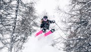 Serious fun: Birgit Ertl is blown away by the new K2 freeride ski.