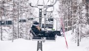Birgit Ertl auf dem Weg zur nächsten Abfahrt mit den neuen Mindbender-Ski.