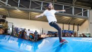 Skateboarden im Longboard Embassy auf der ISPO Munich 2020