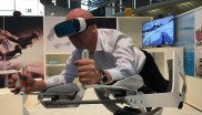 Klaus Dittrich, Chairman of the Management of Messe München testing the ISPO BRANDNEW Overall Winner ICAROS.