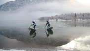 As the clouds break open the Stecher-Twins spontaneously take another spin on the lake