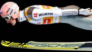 The logo of the screw manufacturer Würth can be seen on Severin Freund's upper arm just like on all other German jumpers. Just like the DSV, Würth is official partner of Freund.