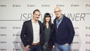 Markus Hefter (exhibition group director ISPO), Alessandra Hefter and Dietmar Axt (CEO Mustang).
