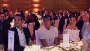 Surf star Robby Naish (middle) at the VIP table.