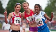 Die ersten großen Erfolge: Über 5000 Meter holte Lisa Hahner (Mi.) 2011 und 2012 jeweils Bronze bei den Deutschen Meisterschaften.