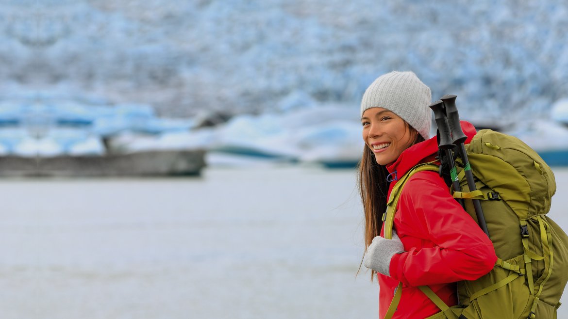 women in snow landscape