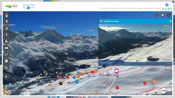 Das Skigebiet in St. Moritz lässt sich vollkommen digital erkunden.