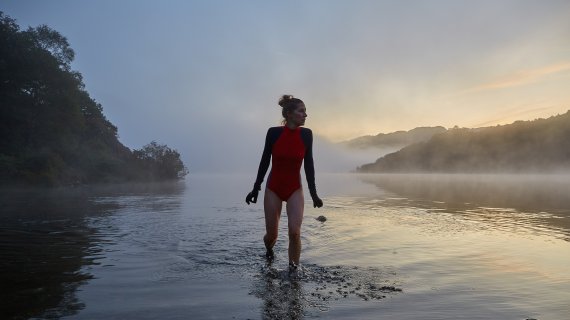 Freiwasserschwimmerin Anne-Celine Jaeger in Wales