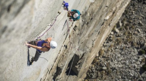 Climbers at a big wall