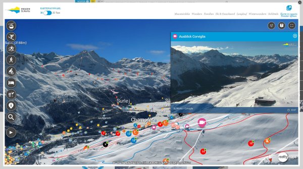 Das Skigebiet in St. Moritz lässt sich vollkommen digital erkunden.