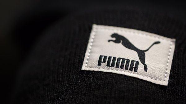 The embroidered Puma logo