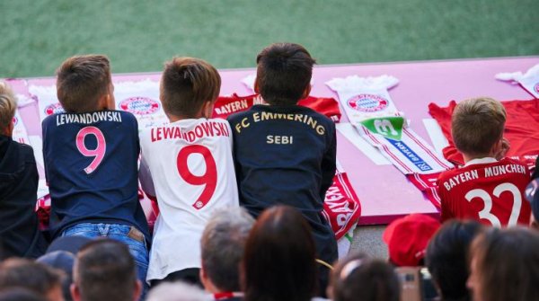 Boys in football merch 