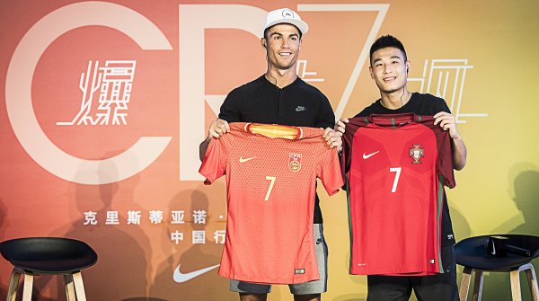 The Portuguese football superstar Cristiano Ronaldo (left) is sponsored by Nike.