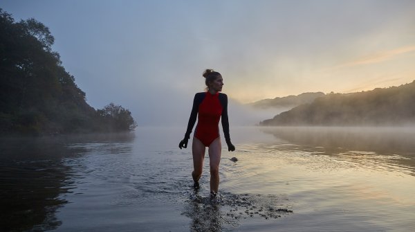 Freiwasserschwimmerin Anne-Celine Jaeger in Wales