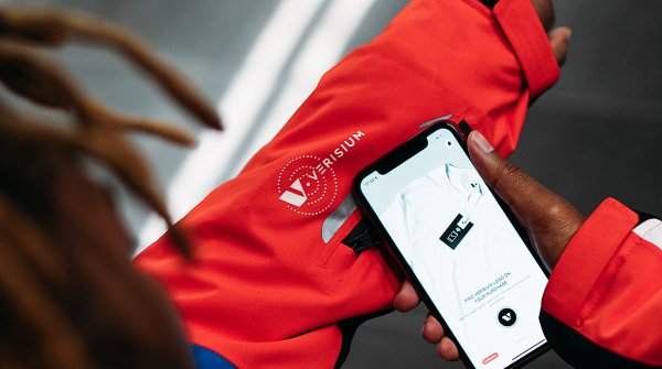 Use of the Verisium app on a Cloudburst Wear jacket.