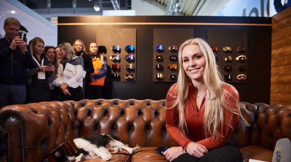 Lindsey Vonn auf der ISPO Munich 2020 am Stand von Yniq