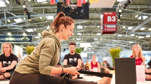 Blackroll meets Yoga with Sinah Diepold,Claudio Trento and the Basefive-Team at ISPO Munich 2021