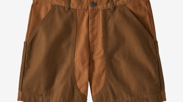 Patagonia has placed the political message in the Road To Regenerative Organic Stand-Up Shorts.