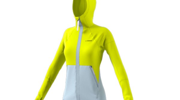 Women's TECH FLOOCE Hooded Jacket von adidas TERREX mit innovativer Gewebetechnologie