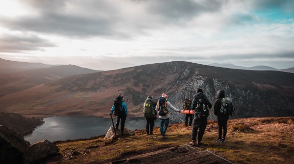 Wanderer auf einem Berg